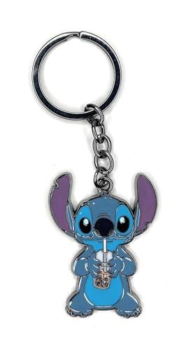 Disney Stich-Schlüsselanhänger (Stitch with Boba), Blau, Small von Disney