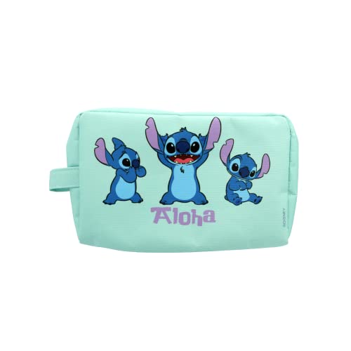 Disney Stitch - Aloha Stitch Toiletetrierbeutel - Medium - Kinder, Jugendliche, Erwachsener - Blaues Reise -Kit - Blau von Disney