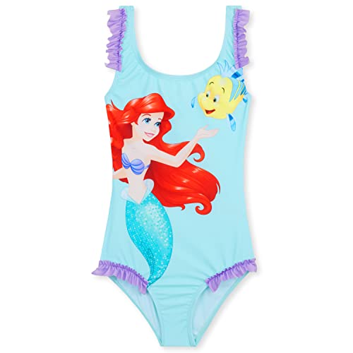 Disney Badeanzug Mädchen, Einteiliger Schwimmanzug Badekleidung - Geschenke für Mädchen (Blau Ariel, 3-4 Jahre) von Disney
