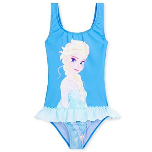 Disney Stitch Badeanzug Kinder Mädchen Schwimmanzug Frozen Ariel Bademode für Mädchen und Jungen Teenager 2-14 Jahre Strandkleidung Sommer Schwimmbade (Blau ELSA, 3-4 Jahre) von Disney