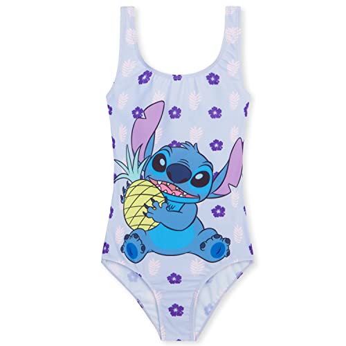 Disney Stitch Badeanzug Kinder Mädchen Schwimmanzug Frozen Ariel Bademode für Mädchen und Jungen Teenager 2-14 Jahre Strandkleidung Sommer Schwimmbade (Lilla Stitch, 9-10 Jahre von Disney