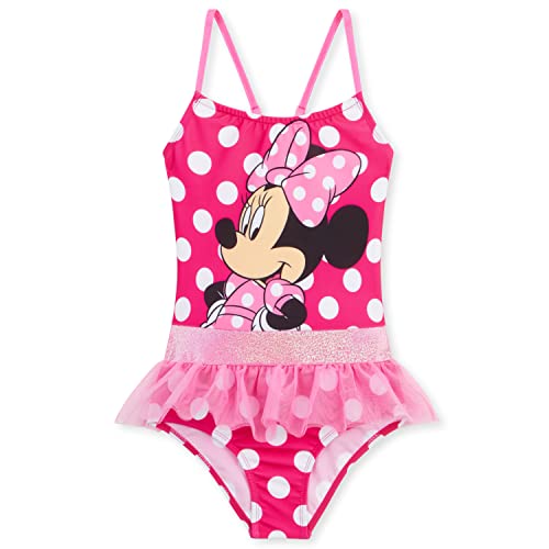 Disney Stitch Badeanzug Kinder Mädchen Schwimmanzug Frozen Ariel Bademode für Mädchen und Jungen Teenager 2-14 Jahre Strandkleidung Sommer Schwimmbade (Rosa Minnie, 4-5 Jahre) von Disney