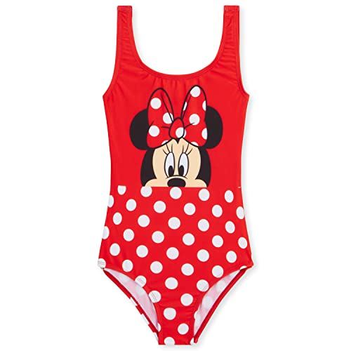 Disney Stitch Badeanzug Kinder Mädchen Schwimmanzug Frozen Ariel Bademode für Mädchen und Jungen Teenager 2-14 Jahre Strandkleidung Sommer Schwimmbade (Rot Minnie, 3-4 Jahre) von Disney