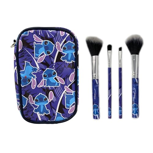 Disney Stitch Beauty-Set, Inklusive Kulturbeutel und Make-up-Pinsel, Geschenk für Mädchen, Frauen und Teenager von Disney