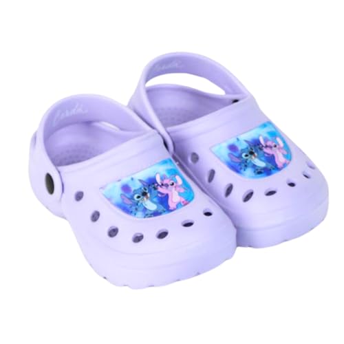 Disney Stitch Clogs für Mädchen, Leichte Sommersandalen im Stitch und Angel Design, Kindergeschenk, Größen EU 26 bis 33 (Lila, EU Schuhgrößensystem, Kleinkind, Damen, Numerisch (von/bis), M, 28, 29) von Disney