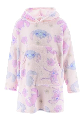 Disney Stitch Decke Kapuzenpullover für Mädchen, Weicher Fleece Bademantel, Sweatshirt mit Kinder, Geschenk für Mädchen, Größe 6/8 Jahre | Rosa von Disney
