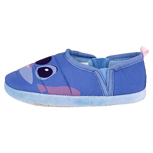 Disney Stitch Hausschuhe, Blau, Größe 36 – 37, elastische Passform, Kinderschuhe, Typ Francesita aus Polyester, Originalprodukt, entworfen in Spanien, blau, 36/37 EU von Disney