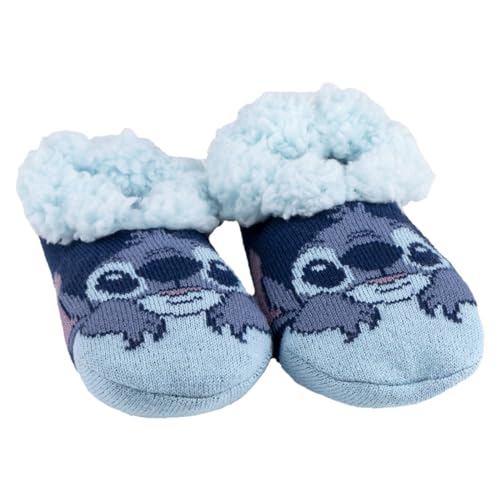 Disney Stitch Hausschuhsocken Slipper, Blau, 28/31 EU Schmal von Disney