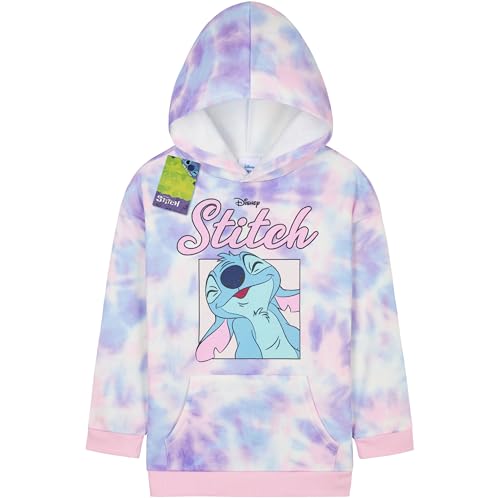 Disney Stitch Hoodie Mädchen Kuscheliger Pullover Kinder Teenager Jumper Sport Freizeitbekleidung Geschenk für Mädchen (11-12 Jahre, Multi Tie Dye) von Disney