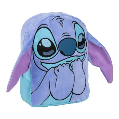 Disney Stitch Kinder-Rucksack mit 3D-Ohren, Kindergartentasche, Mehrere Fächer (Blau 1) von Disney