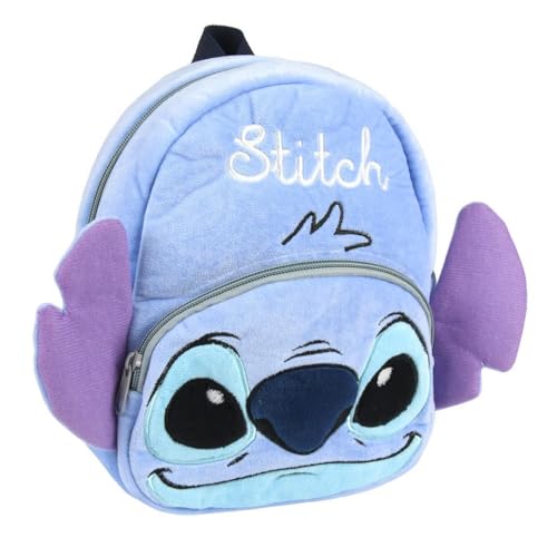 Disney Stitch Kinder-Rucksack mit 3D-Ohren, Kindergartentasche, Mehrere Fächer (Blau 2) von Disney