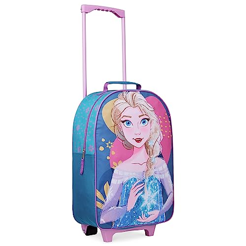 Disney Stitch Kinderkoffer Mädchen Jungen - Trolley Handgepäck Reisekoffer Kinder mit Rollen Kabine Tasche für Urlaub Offizielle Stitch Fanartikel - 47x30x17cm (Blau ELSA) von Disney