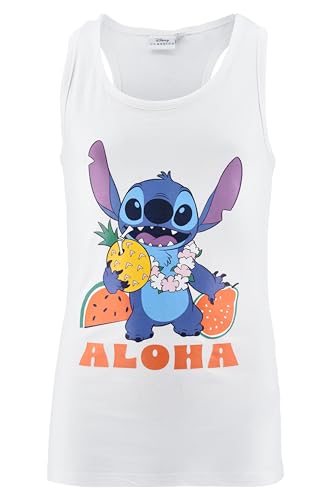 Disney Stitch Mädchen T-Shirt, 'Aloha' Design Kurzarm T-Shirt aus Weicher Baumwolle, Größe 16 Jahre | Weiß von Disney