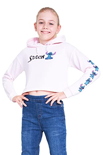 Disney Stitch Kapuzenpullover Mädchen Cropped Hoodie Kinder Teenager 7-14 Jahre - Hoodie Mädchen Geschenke (13-14 Jahre, Rosa) von Disney