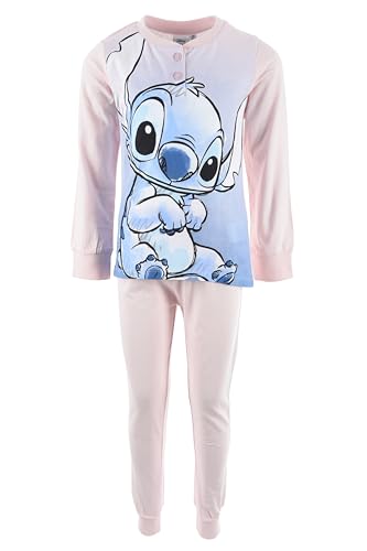 Disney Stitch Pyjama für Mädchen, T-Shirt und Lange Hose, 2-Teiliges Set für Mädchen, Stitch Design Pyjama aus Weicher Baumwolle, Größe 6 Jahre | Rosa von Disney