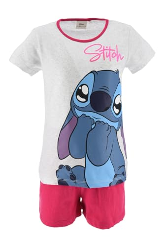 Disney Stitch Pyjamas für Mädchen, Stitch Design 2-Teiliges T-Shirt und Shorts-Set für Mädchen, Geschenk für Mädchen, Größe 6 Jahre, Rosa von Disney