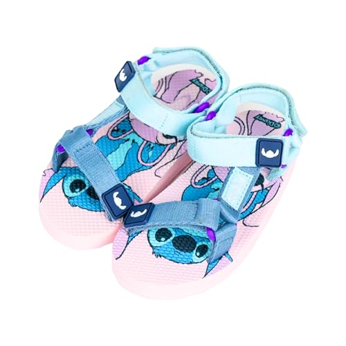 Disney Stitch Sandalen für Mädchen, Atmungsaktive Offene Sandalen im Stitch und Angel Design, Größe EU 29 von Disney
