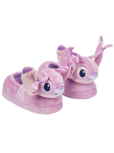 Disney Stitch Schuhe für Mädchen, 3D Angel Hausschuhe Kinder, Flauschige Hausschuhe Mädchen, Rosa 28 von Disney
