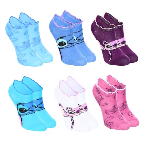 Disney Stitch Socken für Mädchen, 6er Set Unsichtbare Baumwoll Kurzsocken, Geschenk für Mädchen und Teenager, Größe EU 27/30 Disney Stitch Socken für Mädchen, 6er Set Unsichtbare Baumwoll Kurzsocken, Geschenk für Mädchen und Teenager, Größe EU 27/30 von Disney