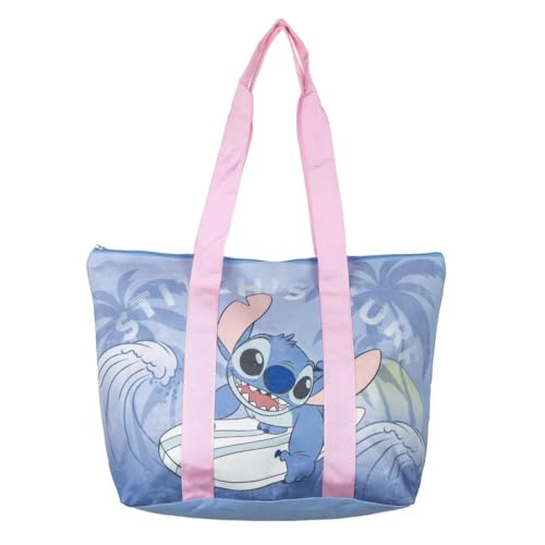 Disney Stitch Strandtasche, Reisetasche, Umhängetasche, Einkaufstasche Stitch Ohana Design, Geschenk für Frauen und Jugendliche (Rosa) von Disney