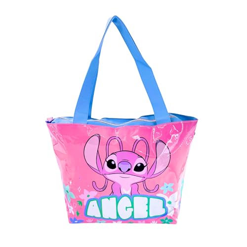 Disney Stitch Strandtasche, Reisetasche, Umhängetasche, Einkaufstasche im Engel Design, Geschenk für Frauen und Jugendliche von Disney