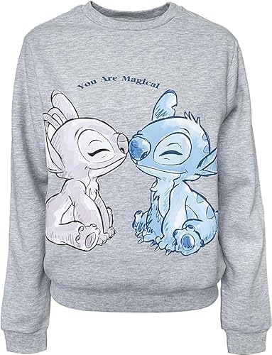 Disney Stitch Sweatshirt für Damen, Pullover mit Stitch und Angel Motiv, Weicher Sweatshirt für Erwachsene, Geschenk für Frauen und Jugendliche (L) von Disney
