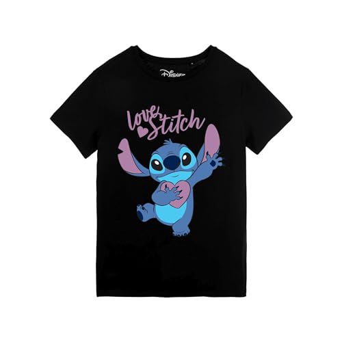 Disney Stitch T-Shirt Damen, Design Love Stitch Kurzärmliges T-Shirt für Erwachsene, Geschenk für Frauen und Jugendliche | Love Stitch | Größe M von Disney