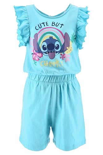 Disney Stitch T-Shirt und Shorts für Mädchen, Design 'Cute But Cheeky' Einteiliges Pyjama-Set, Größe 3 Jahre | Blau von Disney