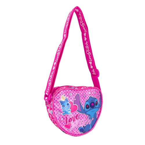 Disney Stitch Tasche für Mädchen, Herz Stitch Design, Schultertasche, Verstellbare Tasche, Geschenk für Mädchen und Teenager von Disney