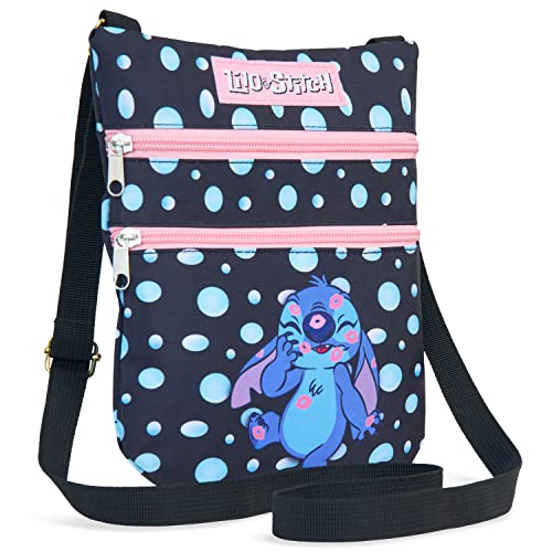 Disney Stitch Umhängetasche Mädchen Schultertasche Kinder (Schwarz) von Disney