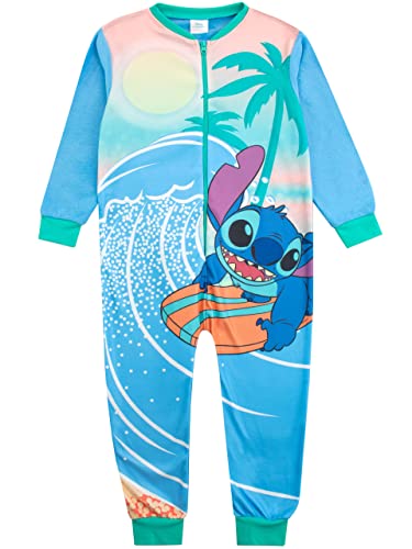 Disney Stitch and Angel Einteiler für Kinder, All-in-One-Pyjama für Mädchen, Fleece-Schlafanzug, Nachtwäsche, blau, 11-12 Years von Disney