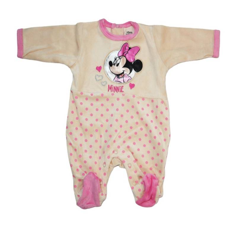 Disney Strampler Disney Minnie Maus Baby Kleinkind Einteiler Velour Gr. 62 bis 92 von Disney