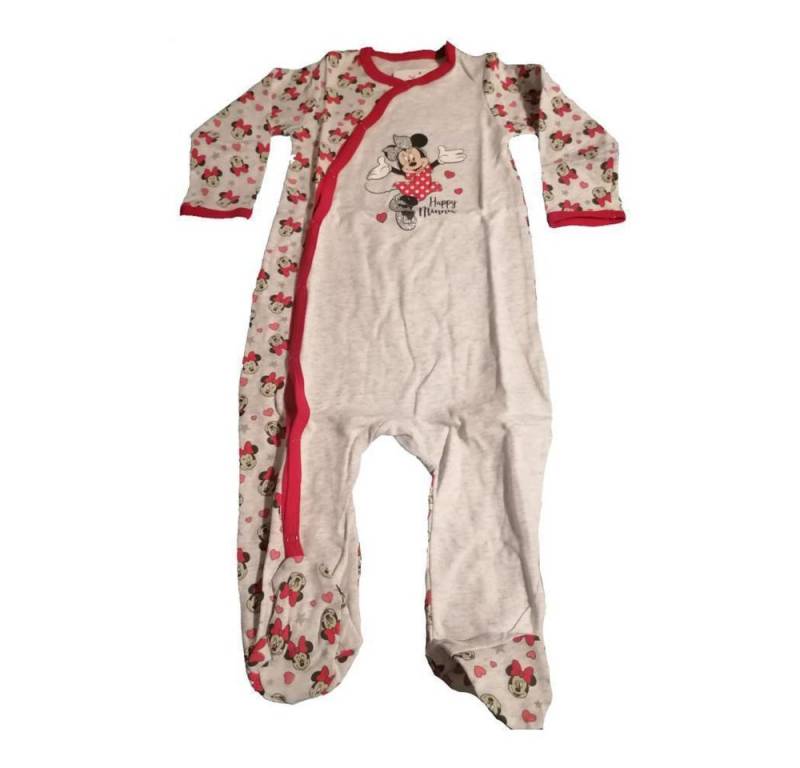 Disney Strampler Happy Minnie' Baby Strampler, Grau mit Farbakzent, 100% Baumwolle von Disney