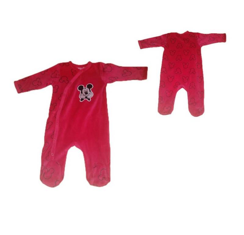 Disney Strampler Mickey Mouse Baby & Kleinkind Strampler, Rot, Velour, Größen 62-92 von Disney