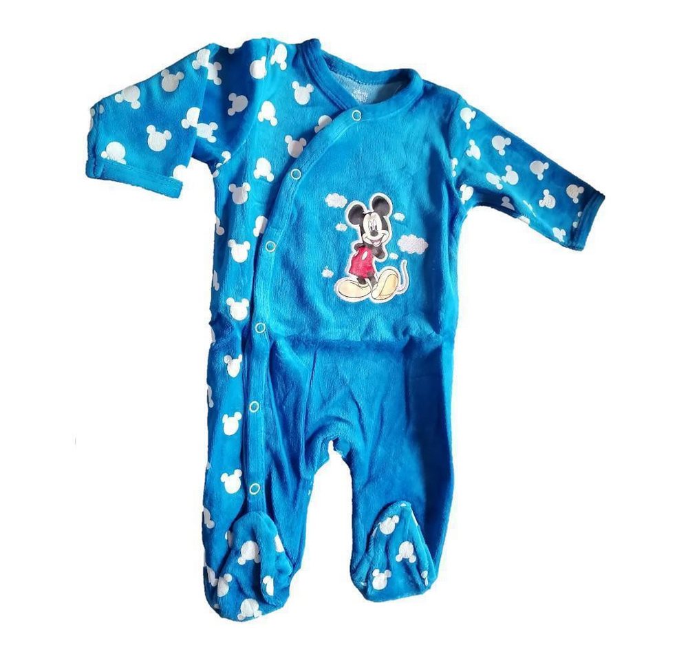 Disney Strampler Mickey Mouse 'Frechdachs' Strampler, Baumwolle-Polyester, Blau & von Disney