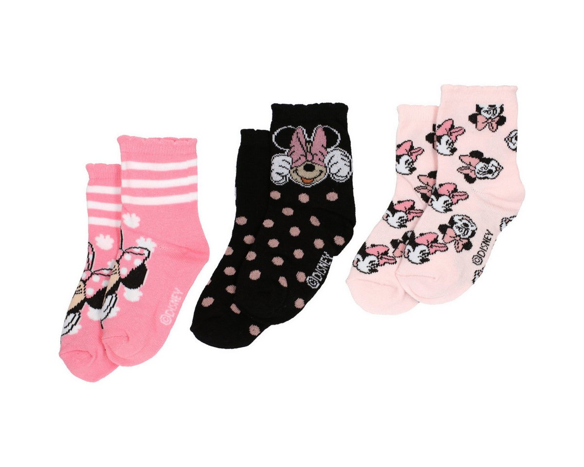 Disney Strümpfe Minnie Mouse XT Mädchen (3-Paar) Socken, Söckchen, Halbsocken, Kuschelsocken, Freizeitsocken von Disney