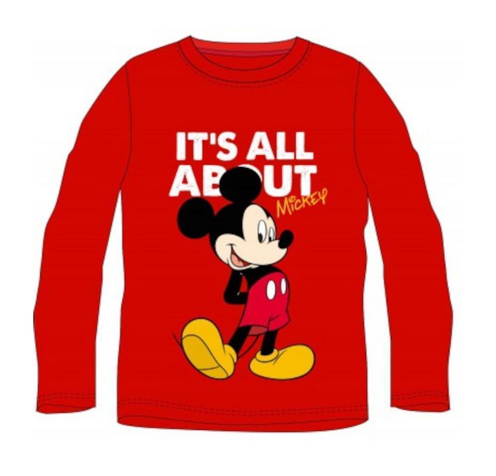 Disney T-Shirt Mickey Mouse "It's all about" Langärmeliges T-Shirt für Jungen, Rot von Disney