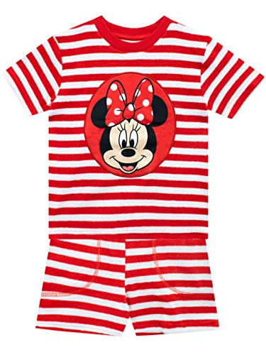 Disney TShirt Und Shorts Set | Minnie Mouse Strandtuch Shirt Und Short Kinder | Mini Mouse Mädchen Sommer Bekleidungssets Mehrfarbig 98 von Disney