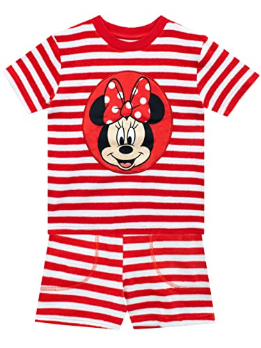 Disney TShirt und Shorts Set | Minnie Mouse Strandtuch shirt und short Kinder | Mini Mouse Mädchen Sommer Bekleidungssets Mehrfarbig 104 von Disney