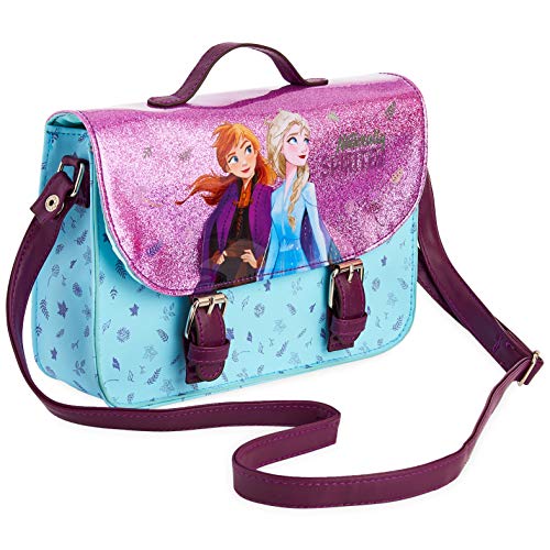 Disney Handtasche Mädchen Trend Umhängetasche Kinder Schultertasche Kindertasche Geschenke für Mädchen Teenager Prinzessinnen Glitzer Eiskönigin Frozen Anna Elsa (Lila/Blau Frozen) von Disney