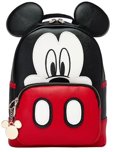 Disney Tasche Mickey Mouse | Mickey Mouse Rucksack Mit Schlüsselanhänger | Frauen Handtasche | Einheitsgröße Schwarz von Disney