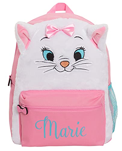 Disney The Aristocats Marie Mädchen Rucksack Plüsch Luxus 3D Soft Cat School Bag Kinder Rucksack Reise Lunch Book Bag für Kindergarten, weiß/rosa, Einheitsgröße von Disney