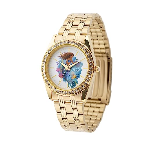 Disney The Little Mermaid Live Action Erwachsene Analog Quarz Uhr Gold Gold Armband, gold, Armband von Disney