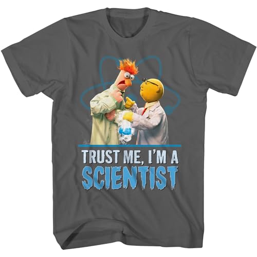 Disney The Muppets Beaker Bunsen Trust Me I'm a Scientist T-Shirt für Erwachsene, Dunkelgrau, Mittel von Disney