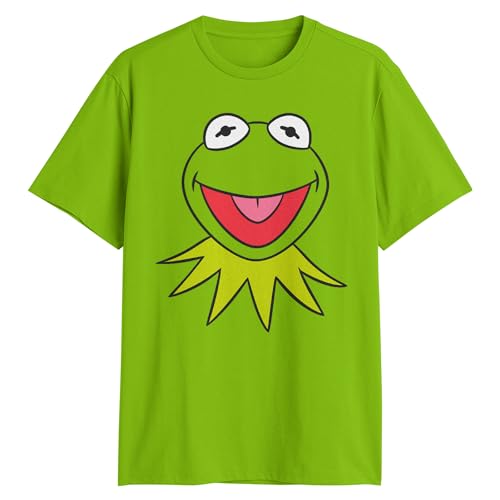 Disney The Muppets Kermit The Frog Big Face T-Shirt für Erwachsene, Limette, 3X-Groß von Disney