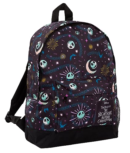 Disney The Nightmare Before Christmas Rucksack für Kinder und Erwachsene, große Kapazität, Jack Skellington College-Schultasche, Schwarz , Einheitsgröße, Rucksack von Disney