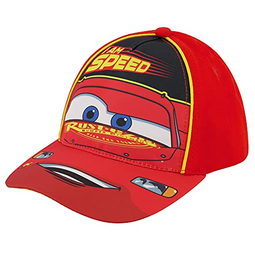 Disney Toddler Baseball Hat for Boy’s Ages 2-7, Lightning McQueen Kids Cap, Washed Sunhat, Yellow/Red, 2-4T von Disney