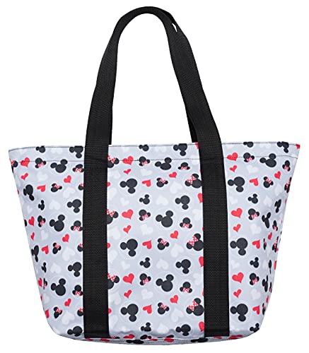 Disney Tote Mickey & Minnie Mouse Icon Print Zipper Travel Bag (Grey) von Disney