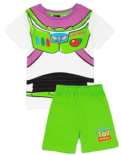 Disney Toy Story Buzz Lightyear Jungen-Pyjama-Set | Buzz Lightyear Kostüm-PJs für Kinder | Galactic Hero Design T-Shirt und Shorts | Offizielles Toy Story Merchandise | Perfektes Loungewear-Geschenk von Disney