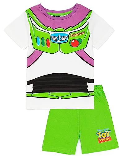 Disney Toy Story Buzz Lightyear Jungen-Pyjama-Set | Buzz Lightyear Kostüm-PJs für Kinder | Galactic Hero Design T-Shirt und Shorts | Offizielles Toy Story Merchandise | Perfektes Loungewear-Geschenk von Disney